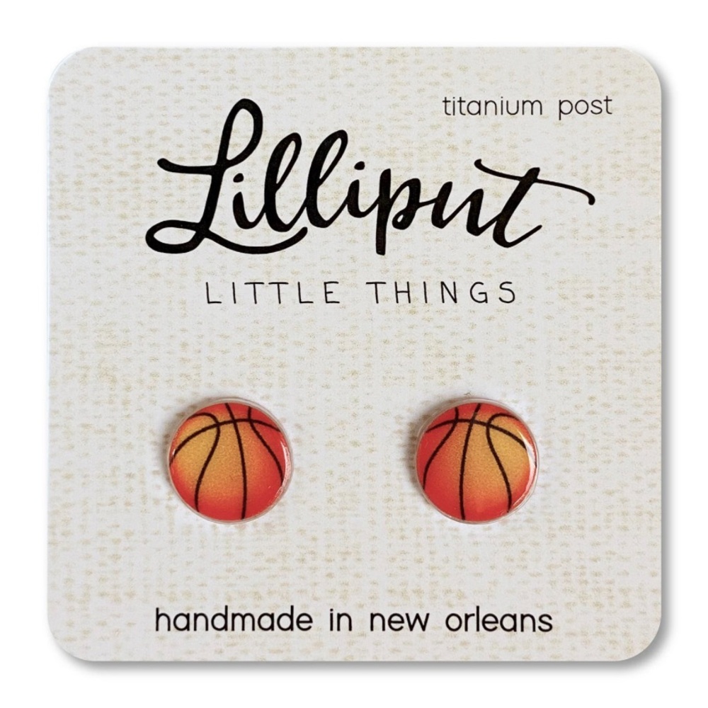 Lilliput Basketball Earrings